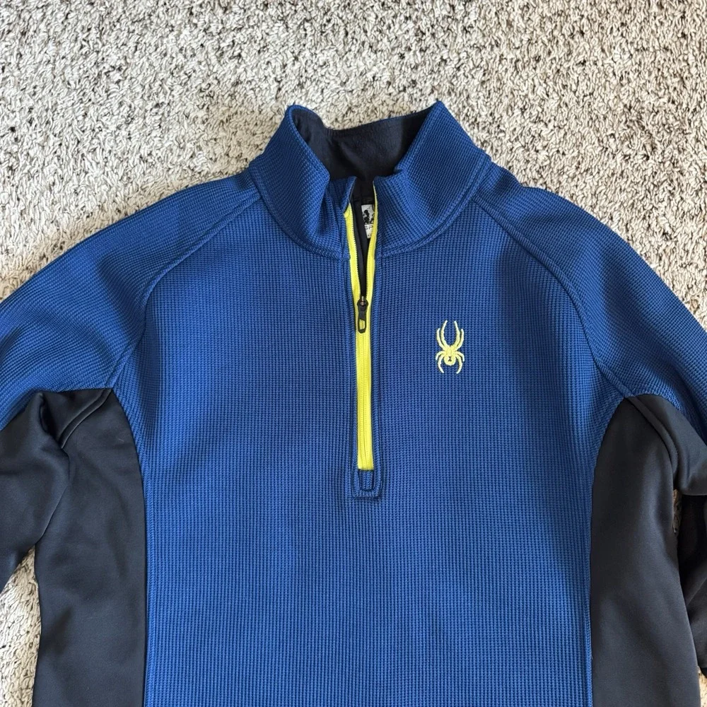 Spyder Men's XL Blue 1/4 Zip Performance Pullover Ski Thermal MidLayer‎